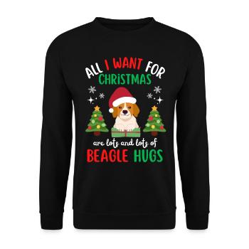 Christmas Sweet Beagle Kawaii - Unisex Sweatshirt - black - Front - Alina (178cm) & Michal (187cm)
