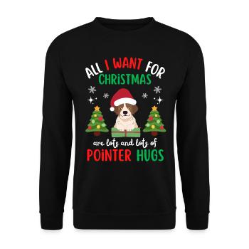 Christmas Sweet English Pointer Lover Kawaii - Unisex Sweatshirt - black - Front - Alina (178cm) & Michal (187cm)