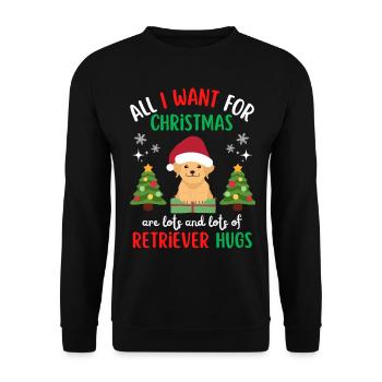 Noël Sweet Golden Retriever Kawaii - Sweat-shirt Unisexe - noir - Devant - Alina (178cm) & Michal (187cm)