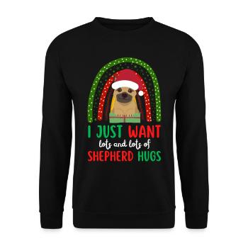 Christmas Cute German Shepherd Kawaii - Unisex Sweatshirt - black - Front - Alina (178cm) & Michal (187cm)