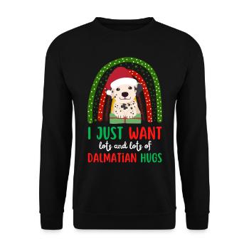 Weihnachten Süßer Dalmatiner Liebhaber Kawaii - Unisex Pullover - Schwarz - Vorne - Alina (178cm) & Michal (187cm)