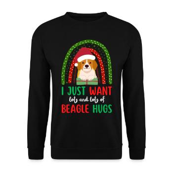 Christmas Cute Beagle Kawaii - Unisex Sweatshirt - black - Front - Alina (178cm) & Michal (187cm)
