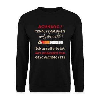 lustiger witziger Spruch Text Arbeit Buro Geschenk - Unisex Pullover - Schwarz - Vorne - Alina (178cm) & Michal (187cm)
