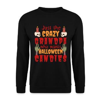 Creepy funny Halloween saying Grandpa - Unisex Sweatshirt - black - Front - Alina (178cm) & Michal (187cm)