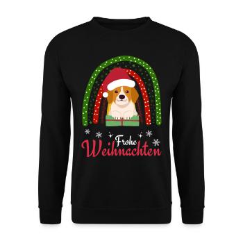 Weihnachten Süßer Beagle Kawaii - Unisex Pullover - Schwarz - Vorne - Alina (178cm) & Michal (187cm)