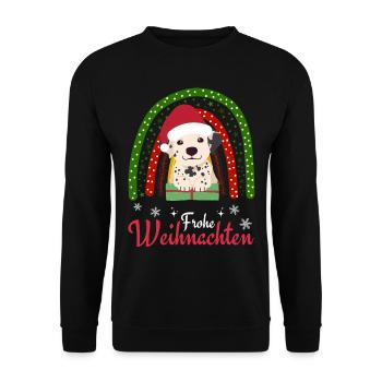 Weihnachten Süßer Dalmatiner Liebhaber Kawaii - Unisex Pullover - Schwarz - Vorne - Alina (178cm) & Michal (187cm)