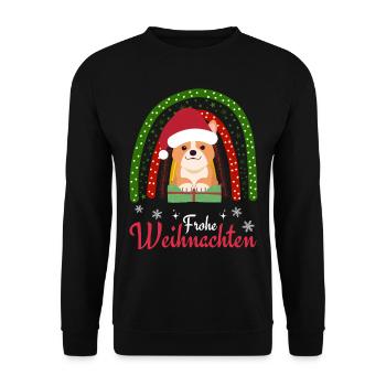Noël Sweet Welsh Corgi Kawaii - Sweat-shirt Unisexe - noir - Devant - Alina (178cm) & Michal (187cm)