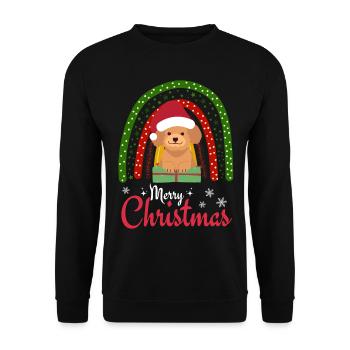Frohe Weihnachten Süßer Pudel Kawaii - Unisex Pullover - Schwarz - Vorne - Alina (178cm) & Michal (187cm)