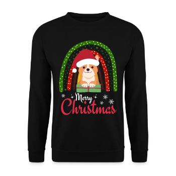 Noël Sweet Welsh Corgi Kawaii - Sweat-shirt Unisexe - noir - Devant - Alina (178cm) & Michal (187cm)
