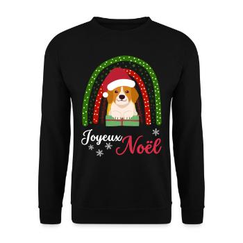 Weihnachten Süßer Beagle Kawaii - Unisex Pullover - Schwarz - Vorne - Alina (178cm) & Michal (187cm)