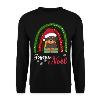Christmas Sweet Rottweiler Lover Kawaii - Unisex Sweatshirt - black - Front - Alina (178cm) & Michal (187cm)