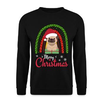 Christmas Sweet Pug Lover Kawaii - Unisex Sweatshirt - black - Front - Alina (178cm) & Michal (187cm)