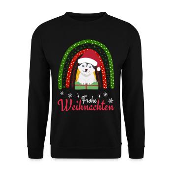 Christmas Sweet Husky Lover Kawaii - Unisex Sweatshirt - black - Front - Alina (178cm) & Michal (187cm)