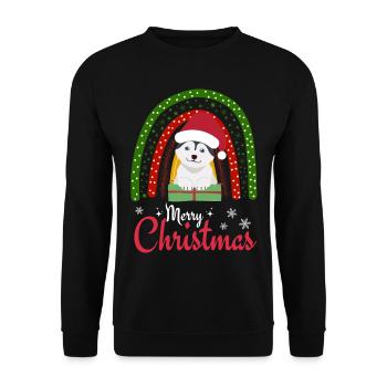 Christmas Sweet Husky Lover Kawaii - Unisex Sweatshirt - black - Front - Alina (178cm) & Michal (187cm)
