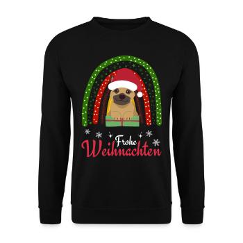 Noël Doux Berger Allemand Kawaii - Sweat-shirt Unisexe - noir - Devant - Alina (178cm) & Michal (187cm)