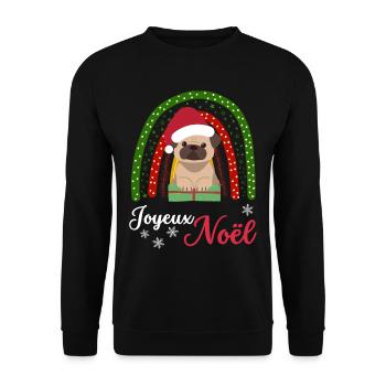 Christmas Sweet Pug Lover Kawaii - Unisex Sweatshirt - black - Front - Alina (178cm) & Michal (187cm)