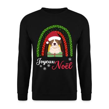 Christmas Sweet English Pointer Lover Kawaii - Unisex Sweatshirt - black - Front - Alina (178cm) & Michal (187cm)