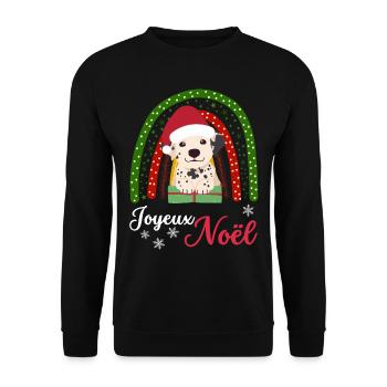 Weihnachten Süßer Dalmatiner Liebhaber Kawaii - Unisex Pullover - Schwarz - Vorne - Alina (178cm) & Michal (187cm)