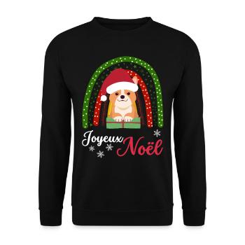 Noël Sweet Welsh Corgi Kawaii - Sweat-shirt Unisexe - noir - Devant - Alina (178cm) & Michal (187cm)