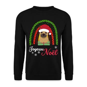 Noël Doux Berger Allemand Kawaii - Sweat-shirt Unisexe - noir - Devant - Alina (178cm) & Michal (187cm)