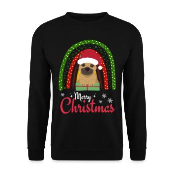 Noël Doux Berger Allemand Kawaii - Sweat-shirt Unisexe - noir - Devant - Alina (178cm) & Michal (187cm)