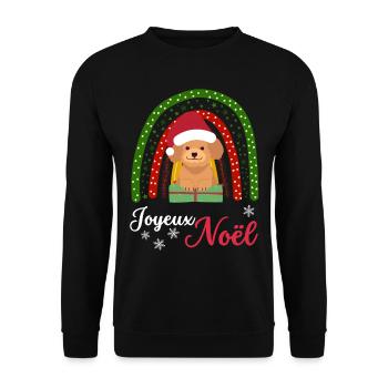 Frohe Weihnachten Süßer Pudel Kawaii - Unisex Pullover - Schwarz - Vorne - Alina (178cm) & Michal (187cm)