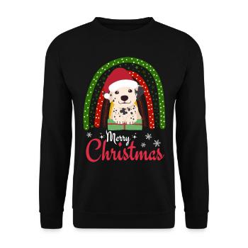 Weihnachten Süßer Dalmatiner Liebhaber Kawaii - Unisex Pullover - Schwarz - Vorne - Alina (178cm) & Michal (187cm)