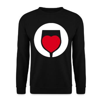 Wine Love Wine Glass Wine Drinker - Unisex Sweatshirt - black - Front - Alina (178cm) & Michal (187cm)
