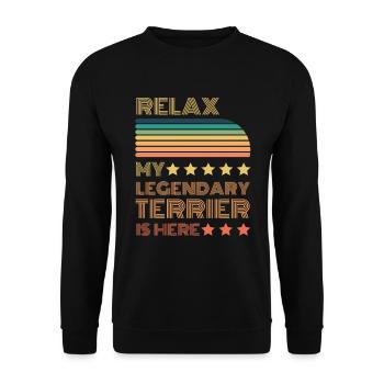 Relax my legendary Terrier is here Retro - Unisex Sweatshirt - black - Front - Alina (178cm) & Michal (187cm)