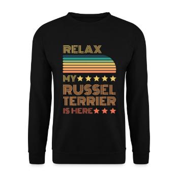 Relax my legendary Russel is here Retro - Unisex Sweatshirt - black - Front - Alina (178cm) & Michal (187cm)