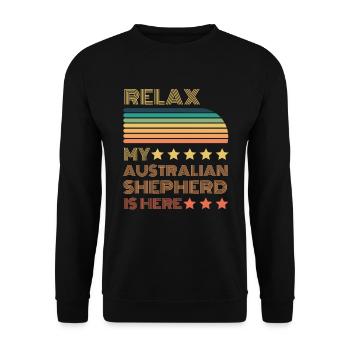 Relax my legendary German Shepherd is here Retro - Unisex Sweatshirt - black - Front - Alina (178cm) & Michal (187cm)