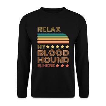 Relax my legendary Bloodhound is here Retro - Unisex Sweatshirt - black - Front - Alina (178cm) & Michal (187cm)