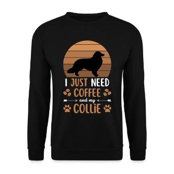 café colley café chien rétro - Sweat-shirt Unisexe - noir - Devant - Alina (178cm) & Michal (187cm)