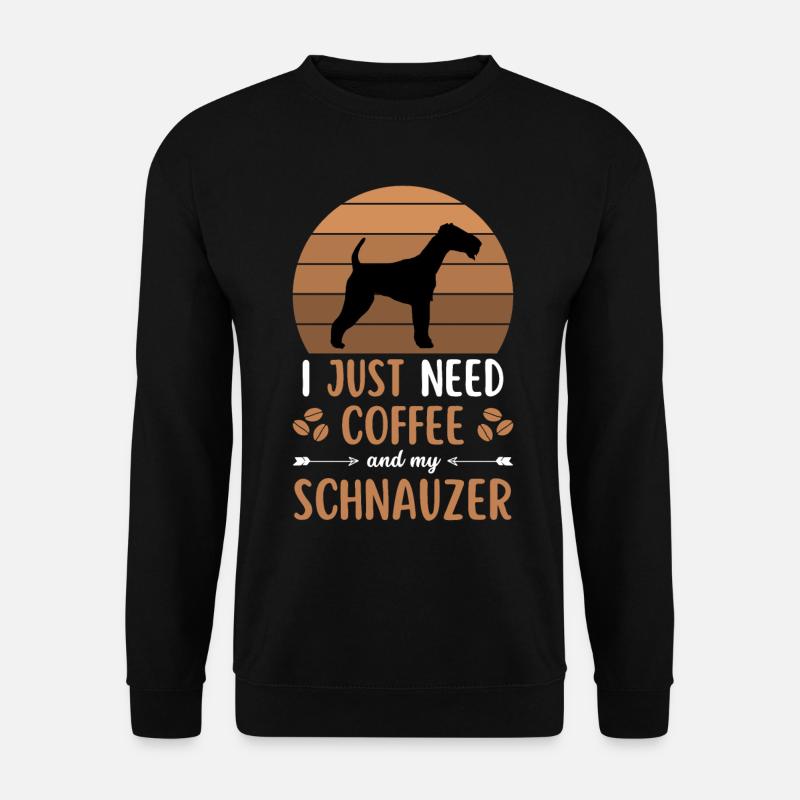 Schnauzer Coffee Retro - Unisex Sweatshirt - black