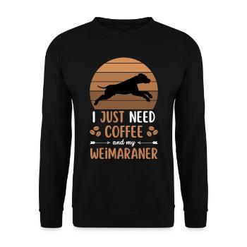 Braque de Weimar Café Retro Dog Cafe - Sweat-shirt Unisexe - noir - Devant - Alina (178cm) & Michal (187cm)
