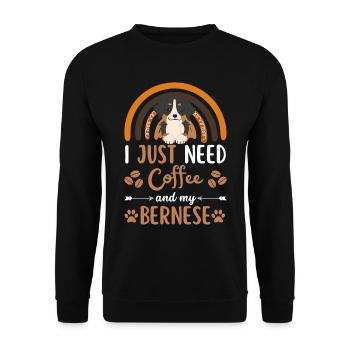 Cute bernese mountain dog coffee dog cafe kawaii - Unisex Sweatshirt - black - Front - Alina (178cm) & Michal (187cm)