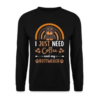 Sweet Rottweiler Café Chien Café kawaii - Sweat-shirt Unisexe - noir - Devant - Alina (178cm) & Michal (187cm)