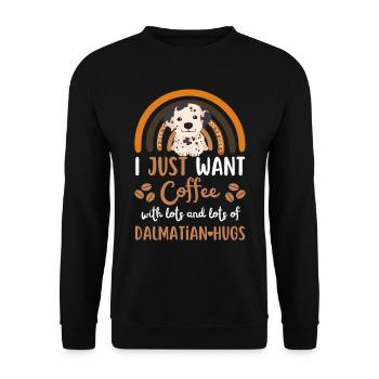Mignon dalmatien café chien café kawaii - Sweat-shirt Unisexe - noir - Devant - Alina (178cm) & Michal (187cm)