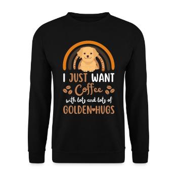 Sweet Golden Retriever Café Chien Café kawaii - Sweat-shirt Unisexe - noir - Devant - Alina (178cm) & Michal (187cm)