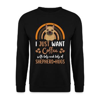 Sweet German Shepherd Coffee Cafe kawaii - Unisex Sweatshirt - black - Front - Alina (178cm) & Michal (187cm)