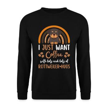 Mignon rottweiler café chien café kawaii - Sweat-shirt Unisexe - noir - Devant - Alina (178cm) & Michal (187cm)