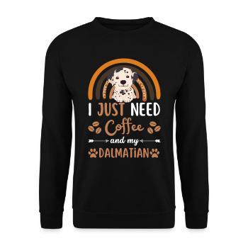 Mignon dalmatien café chien café kawaii - Sweat-shirt Unisexe - noir - Devant - Alina (178cm) & Michal (187cm)