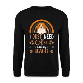 Cute beagle coffee dog cafe kawaii - Unisex Sweatshirt - black - Front - Alina (178cm) & Michal (187cm)