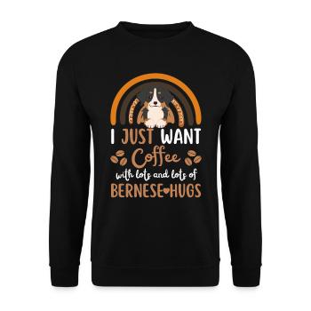 Cute bernese mountain dog coffee dog cafe kawaii - Unisex Sweatshirt - black - Front - Alina (178cm) & Michal (187cm)