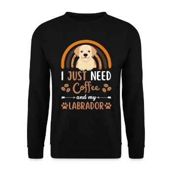 Sweet Labrador Coffee Dog Cafe kawaii - Sweat-shirt Unisexe - noir - Devant - Alina (178cm) & Michal (187cm)