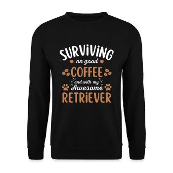 Retriever Coffee Dog Café - Sweat-shirt Unisexe - noir - Devant - Alina (178cm) & Michal (187cm)