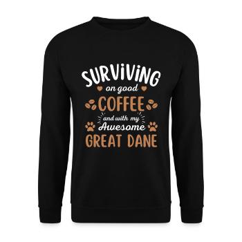 Great Dane Coffee Dog Cafe - Sweat-shirt Unisexe - noir - Devant - Alina (178cm) & Michal (187cm)