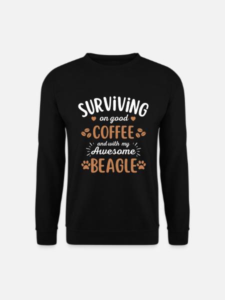 Beagle Coffee Dog Cafe - Sweat-shirt Unisexe - noir