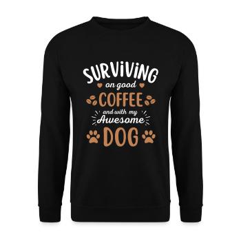 Hund & Kaffee Hund Cafe - Unisex Pullover - Schwarz - Vorne - Alina (178cm) & Michal (187cm)