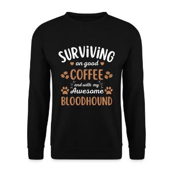 Bloodhound Coffee Dog Cafe - Sweat-shirt Unisexe - noir - Devant - Alina (178cm) & Michal (187cm)